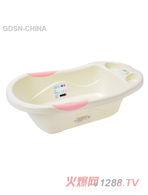 青蛙嘟迪加厚感温梨形浴盆粉色
