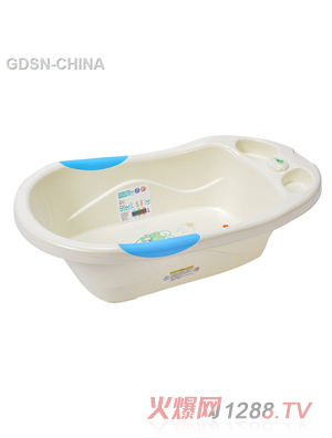 青蛙嘟迪加厚感温梨形浴盆蓝色