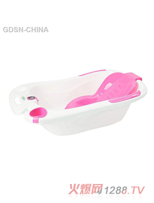 青蛙嘟迪心语测温浴盆粉白