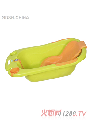 青蛙嘟迪心语测温浴盆绿橙