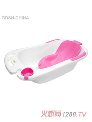 青蛙嘟迪心语舒适躺板浴盆粉白
