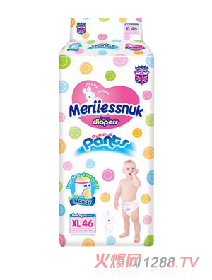 Merriesnuk欧氏沙漏大环腰纸尿裤XL码46片