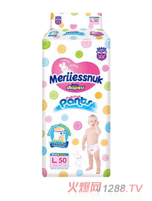 Merriesnuk欧氏沙漏大环腰纸尿裤L码50片
