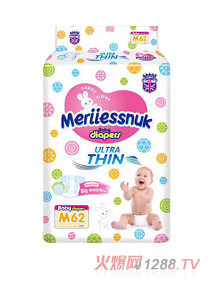 Merriesnuk欧氏沙漏大环腰纸尿裤M码62片