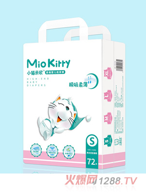 小猫米欧瞬吸柔薄纸尿裤S码72片