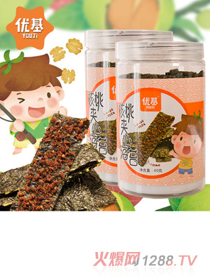 优基核桃夹心海苔罐装40克