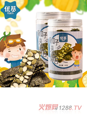 优基南瓜子夹心海苔罐装40克