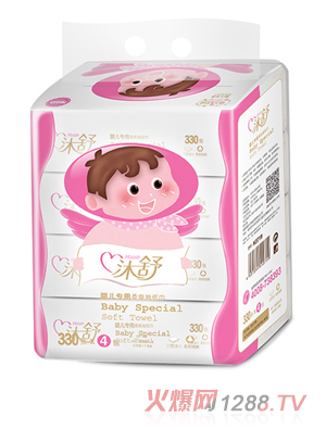 沐舒婴儿纸巾4连包