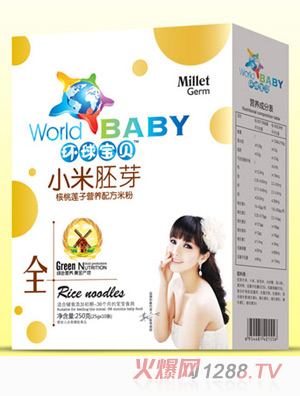 环球宝贝小米胚芽核桃莲子营养配方米粉盒装