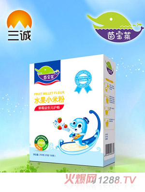 茵宝莱草莓益生元护畅水果小米粉盒装