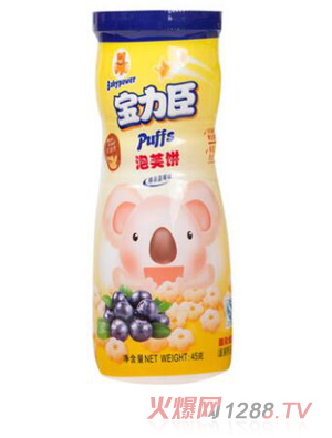 宝力臣梅花形状 臻品蓝莓味泡芙饼45g