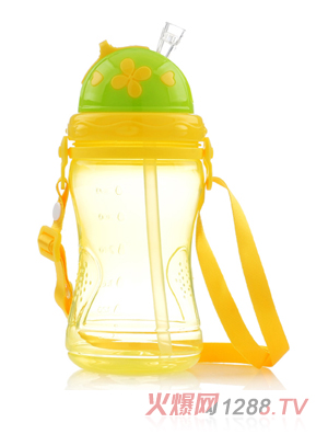 妈咪王子双色花朵水壶360ml