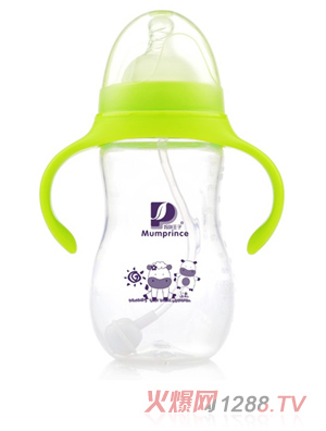 妈咪王子PP宽口自动吸奶瓶300ml 绿色
