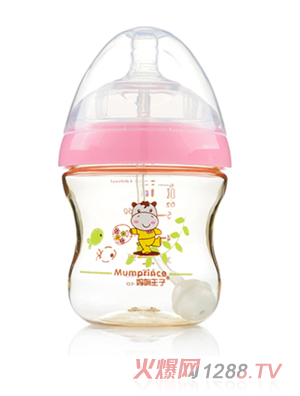 妈咪王子PPSU超宽口奶瓶180ml 粉色