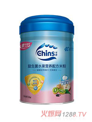 千手益生菌水果营养配方米粉-猕猴桃苹果虾仁芝麻黑豆