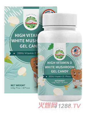 NaturNow蕾萃诺儿白蘑菇维D