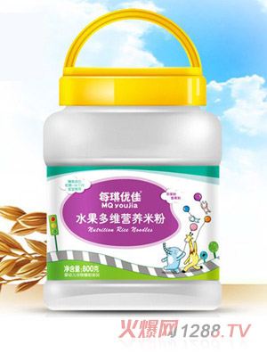 每琪优佳营养米粉桶装800g-水果多维