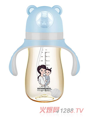 馨菲宝贝超宽口径PPSU奶瓶300ml蓝色