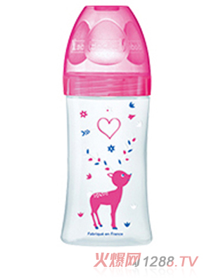 Dodie自然质感宽口径PP奶瓶 270ml 红色