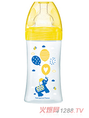 Dodie自然质感宽口径PP奶瓶 270ml 黄色
