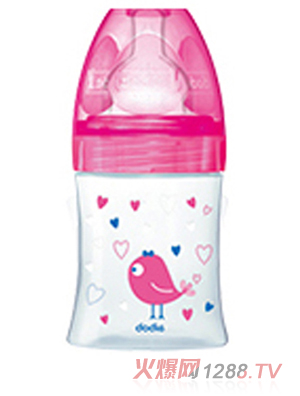 Dodie自然质感宽口径PP奶瓶 150ml 红色