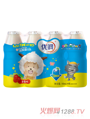 优润草莓味乳酸菌饮品 160ml组装