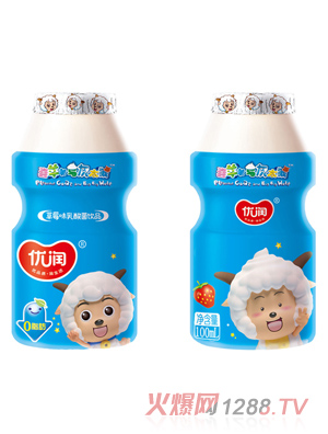 优润草莓味乳酸菌饮品 瓶装