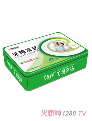 鑫全康蓝帽钙片铁盒无糖E-06