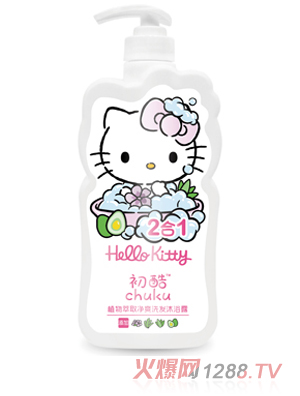 Hello Kitty初酷植物萃取净爽洗发沐浴露 400ml