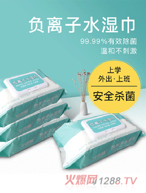 艾百婴负离子水湿巾80抽
