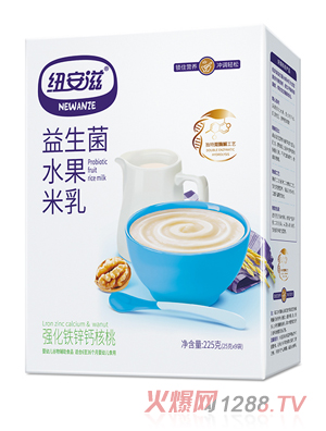 纽安滋益生菌水果米乳强化钙铁锌核桃盒装