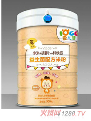 爱儿佳益生菌配方米粉罐装-小米+胡萝卜+锌铁钙