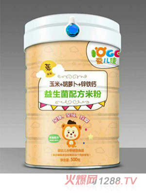 爱儿佳益生菌配方米粉罐装-玉米+胡萝卜+锌铁钙