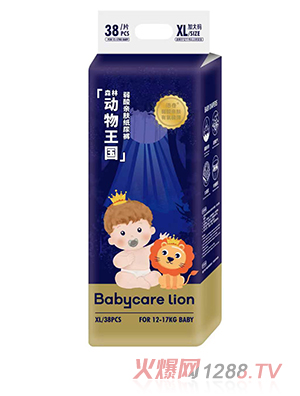 Babycare lion倍奇森林动物王国弱酸亲肤纸尿裤XL38
