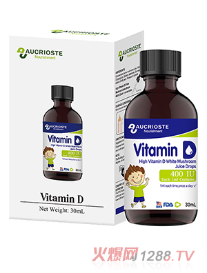 AUCRIOSTE澳克罗健高维生素D白蘑菇滴液饮品-D3