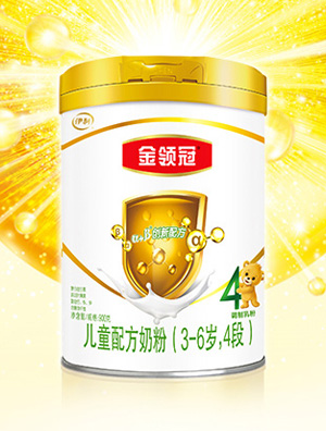 伊利金领冠儿童成长牛奶粉4段900g6罐装