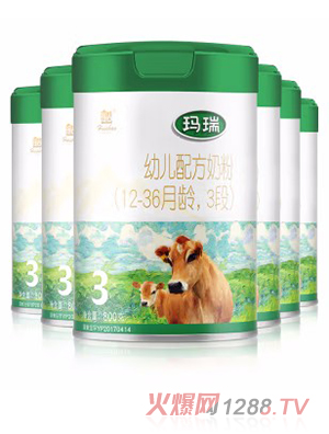 辉山玛瑞婴儿奶粉3段（12-36月龄）幼儿配方生牛乳高乳铁蛋白800g 娟姗奶源 玛瑞3段*6罐