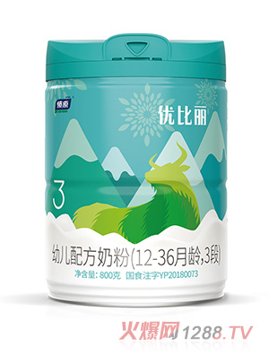 燎原优比丽幼儿配方奶粉3段800g